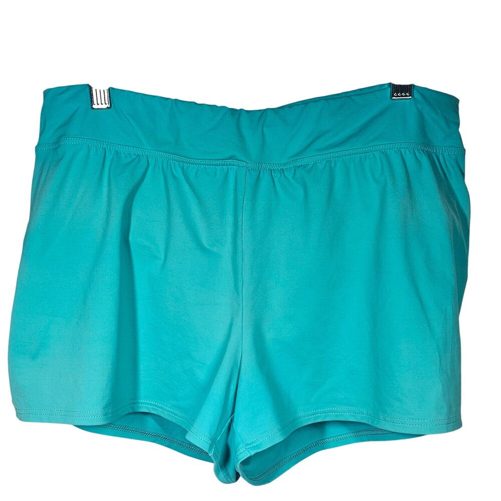 Lands' End Swim Shorts Scuba Blue Solid Size 12P + Bonus Tankini Top XL